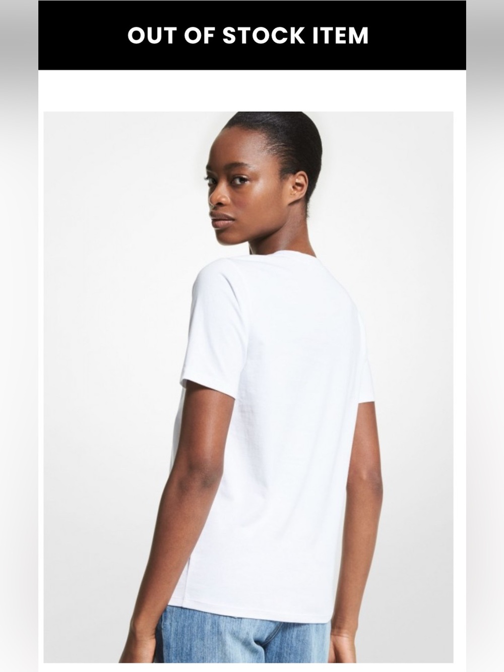 MICHAEL Michael Kors White Tee Navy Floral MK Patch